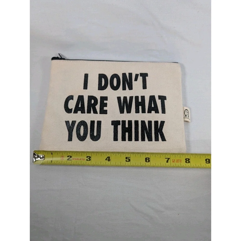 Pamela Barsky Beige Black Canvas Pouch Zipper